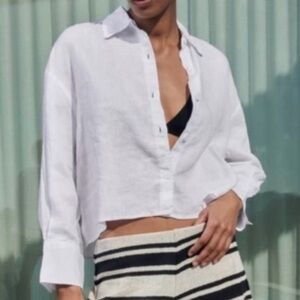 Zara Cream Linen Shirt